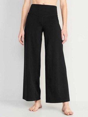 Old Navy Extra High-Waisted PowerChill Weite-Leg Yoga Pants Sportbekleidung Damen Schwarz | 3598BFVEH