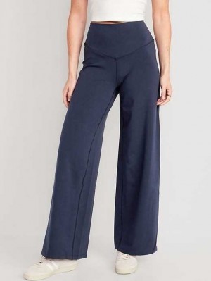 Old Navy Extra High-Waisted PowerChill Weite-Leg Yoga Pants Sportbekleidung Damen Navy | 1624XHPJQ