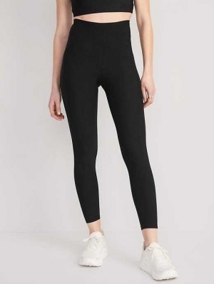Old Navy Extra High-Waisted PowerLite Lycra ADAPTIV 7/8 Leggings Sportbekleidung Damen Schwarz | 0159OURHJ