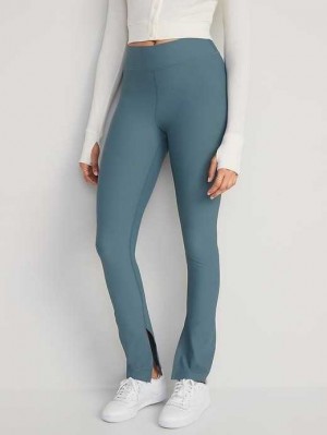 Old Navy Extra High-Waisted PowerSoft Rib-Knit Flare Leggings Sportbekleidung Damen Ocean Shale | 2810IDXUG