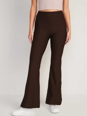 Old Navy Extra High-Waisted PowerSoft Rib-Knit Flare Pants Sportbekleidung Damen French Roast | 7045VAZDO