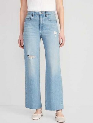 Old Navy Extra High-Waisted Ripped Cut-Off Weite-Leg Jeans Jeans Damen Holly | 0514VCSNK