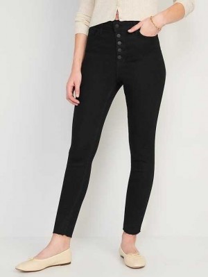 Old Navy Extra High-Waisted Rockstar 360 Stretch Super-Schlank Jeans Jeans Damen Schwarz | 2195LKEWO