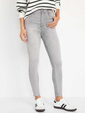 Old Navy Extra High-Waisted Rockstar 360 Stretch Super-Schlank Jeans Jeans Damen Hellgrau | 8932GQEIW
