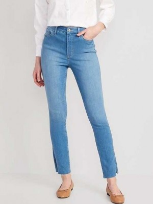 Old Navy Extra High-Waisted Rockstar 360 Stretch Super-Schlank Cut-Off Side-Split Jeans Jeans Damen Julieta | 9816TQHAJ