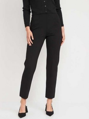 Old Navy Extra High-Waisted Stevie Gerade Taper Ankle Pants Hose Damen Schwarz | 2948CQYZU