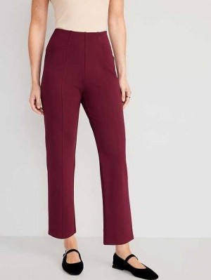 Old Navy Extra High-Waisted Stevie Gerade Taper Ankle Pants Hose Damen Rot Bordeaux | 5327NXZEF