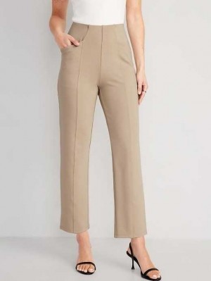 Old Navy Extra High-Waisted Stevie Gerade Taper Ankle Pants Hose Damen Beige | 6029IREON