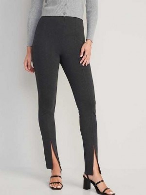 Old Navy Extra High-Waisted Stevie Schlank Split-Hem Pants Hose Damen Dunkelgrau | 7082ERFCI