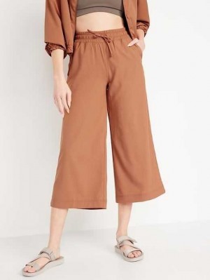 Old Navy Extra High-Waisted StretchTech Cropped Weite-Leg Pants Sportbekleidung Damen Warm Hickory | 2194ODCXF