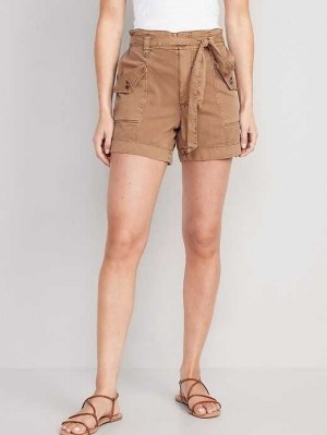 Old Navy Extra High-Waisted Tie-Front Cargo Workwear Shorts Kurze Hose Damen Falconry | 3704AMHKL