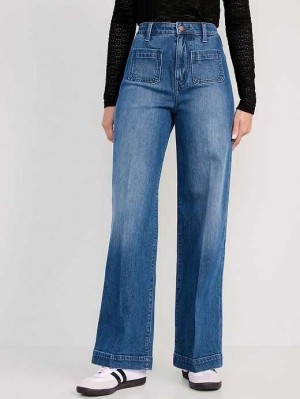 Old Navy Extra High-Waisted Trouser Weite-Leg Jeans Jeans Damen Knowles | 2849ZGWVB