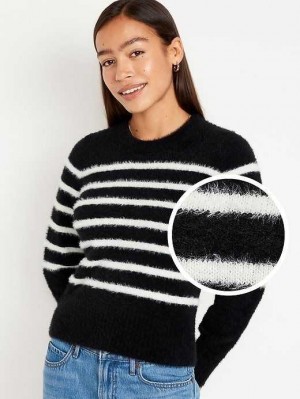 Old Navy Eyelash Pullover Strickjacke Damen Schwarz | 4781WKPAB