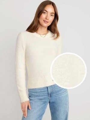 Old Navy Eyelash Pullover Strickjacke Damen Weiß | 7259MBIXW