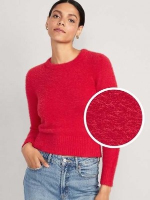 Old Navy Eyelash Pullover Strickjacke Damen Rot | 7804DBRNA