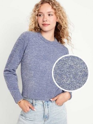 Old Navy Eyelash Shine Pullover Strickjacke Damen Periwinkle | 8745EMCWT