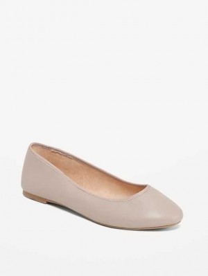 Old Navy Faux-Leder Ballet Flats Flache Schuhe Damen Grau | 5031NBZVC