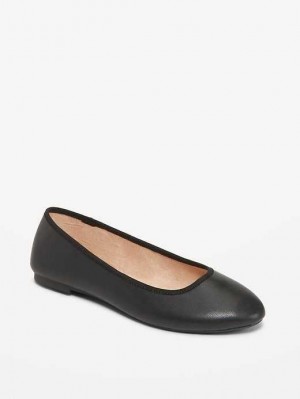 Old Navy Faux-Leder Ballet Flats Flache Schuhe Damen Blackjack | 9256LHEOQ