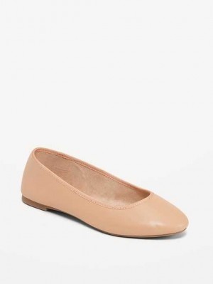 Old Navy Faux-Leder Ballet Flats Flache Schuhe Damen Braun | 9856JIUEC