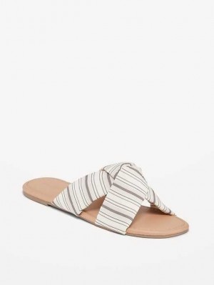 Old Navy Faux-Leder Printed Soft Twist Sandals Sandalen Damen Stripes | 3287JIRQF