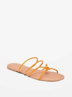 Old Navy Faux-Leder Riemchen Knotted Sandals Sandalen Damen Wild Papaya | 0273EKUOY
