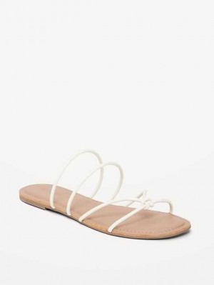 Old Navy Faux-Leder Riemchen Knotted Sandals Sandalen Damen Beige | 4350MEQWO