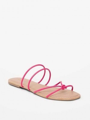 Old Navy Faux-Leder Riemchen Knotted Sandals Sandalen Damen Blumen | 7246QFXTD