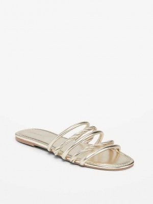 Old Navy Faux-Leder Tubular-Twist Sandals Sandalen Damen Golden Hour | 3809FTNCD