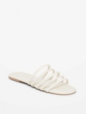 Old Navy Faux-Leder Tubular-Twist Sandals Sandalen Damen Beige | 8316VHCLX