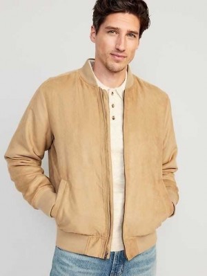 Old Navy Faux-Wildleder Bomber Jacket Mäntel Herren Teakwood | 9154OEDFG
