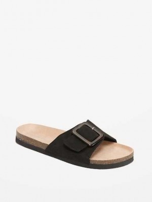 Old Navy Faux-Wildleder Buckled Riemen Sandals Sandalen Damen Blackjack | 7324LFSKQ