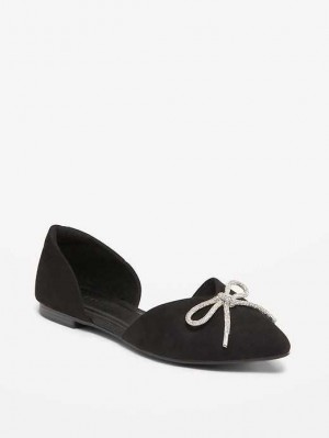 Old Navy Faux-Wildleder D'Orsay Flats Flache Schuhe Damen Blackjack | 6918WGTYP