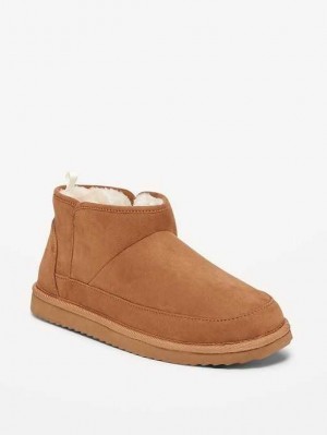 Old Navy Faux-Wildleder Sherpa-Gefütterte Booties Stiefel Damen Braun | 7412SWRLT