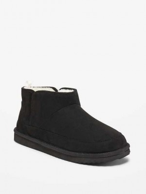 Old Navy Faux-Wildleder Sherpa-Gefütterte Booties Stiefel Damen Blackjack | 1653ADGKH
