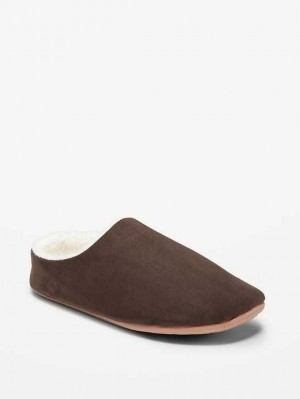 Old Navy Faux-Wildleder Sherpa-Gefütterte Slippers Hausschuhe Herren Kaffee | 6342UGCNM