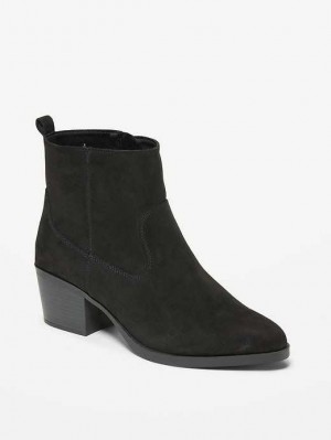 Old Navy Faux-Wildleder Western Ankle Boots Stiefel Damen Blackjack | 9174UQDRX