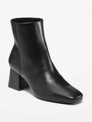 Old Navy Faux Leder Square Kappe Boots Stiefel Damen Blackjack | 4186TMPDO