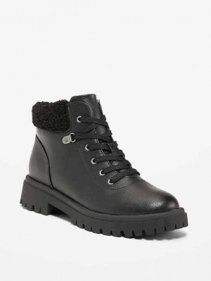 Old Navy Faux Leder Wandern Boot Stiefel Damen Blackjack | 9852ISUKL