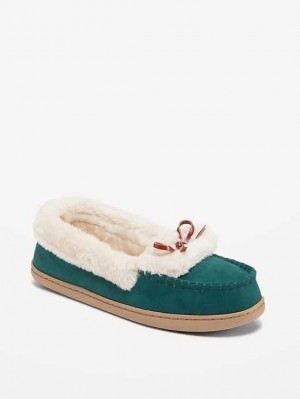 Old Navy Faux Wildleder Mocassin Slippers Hausschuhe Damen Türkis | 4526SFEMO