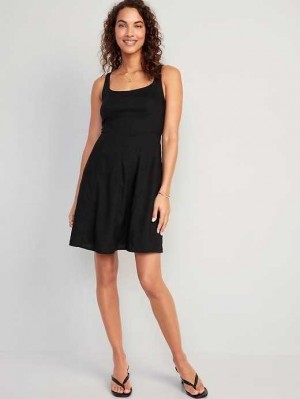 Old Navy Fit & Flare Cami Mini Kleider Kleid Damen Schwarz | 6205YCSNT