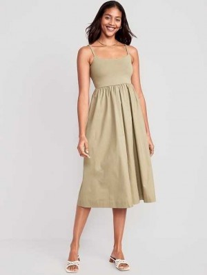 Old Navy Fit & Flare Combination Midi Cami Kleider Kleid Damen Mehrfarbig | 8790CNLBA