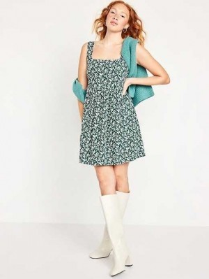 Old Navy Fit & Flare Mini Kleider Kleid Damen Grün | 2345QCESJ