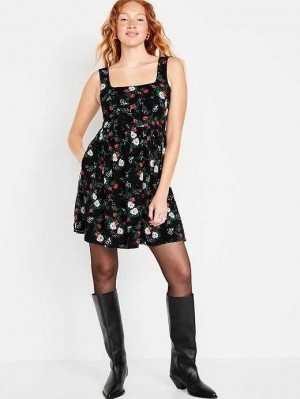 Old Navy Fit & Flare Mini Kleider Kleid Damen Schwarz | 9803ZPWEU