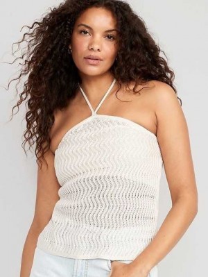 Old Navy Fitted Halter Cropped Pullover Strickjacke Damen Cozy Cashmere | 1236JDMLK