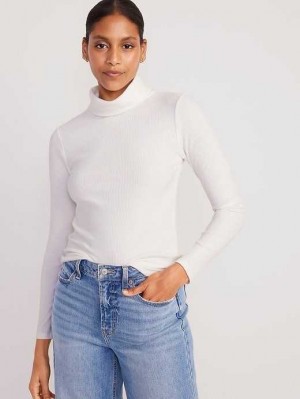 Old Navy Fitted Plush Rib-Knit Turtleneck T-shirts Damen Hellblau | 6531TIFXN