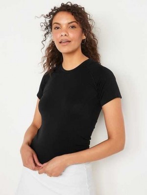 Old Navy Fitted Seamless Performance T-Shirt Lauftop Damen Blackjack | 9204QNXTJ