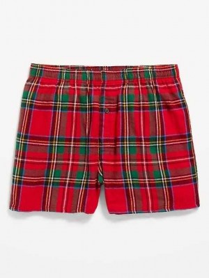 Old Navy Flannel Boxer Shorts Unterwäsche Herren Rot | 4817EMHGV