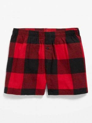 Old Navy Flannel Boxer Shorts Unterwäsche Herren Rot | 4860VXDPN
