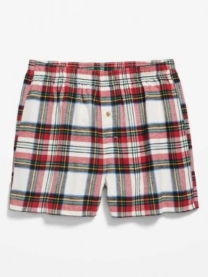 Old Navy Flannel Boxer Shorts Unterwäsche Herren Weiß | 6483HQSIK