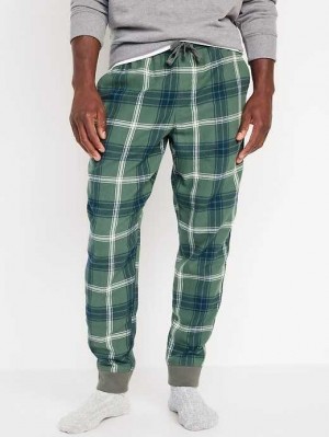 Old Navy Flannel Jogger Pajama Pants Pyjama Herren Grün Blau | 8027JBKIL